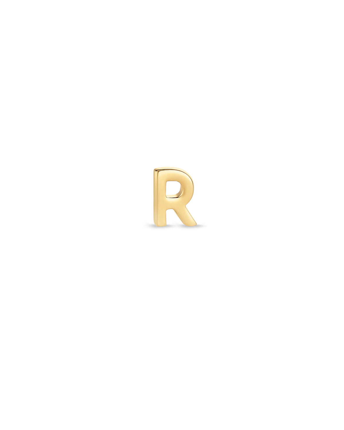Letter R Single Stud Earring in 18k Gold Vermeil