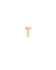 Letter T Single Stud Earring in 18k Gold Vermeil