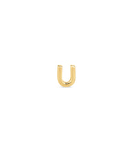 Letter U Single Stud Earring in 18k Gold Vermeil
