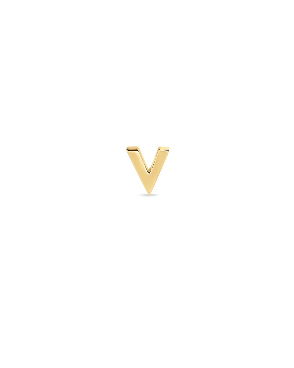 Letter V Single Stud Earring in 18k Gold Vermeil