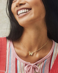 Letter W Pendant Necklace in Silver