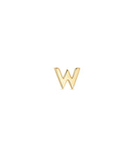Letter W Single Stud Earring in 18k Gold Vermeil