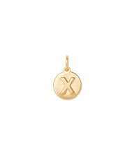 Letter X Coin Charm in 18k Gold Vermeil