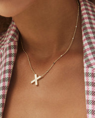 Letter X Pendant Necklace in Silver