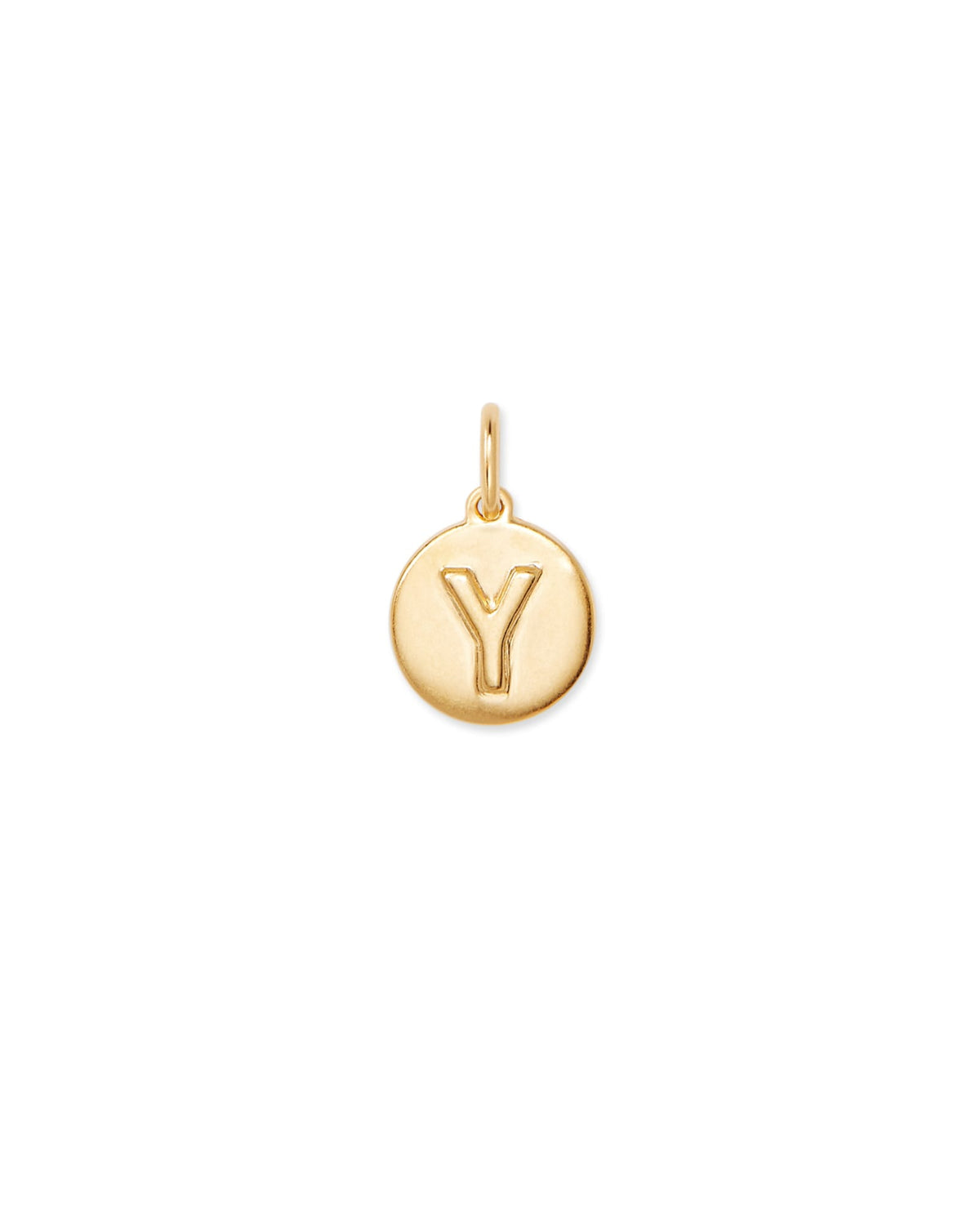 Letter Y Coin Charm in 18k Gold Vermeil