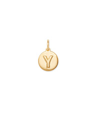 Letter Y Coin Charm in 18k Gold Vermeil