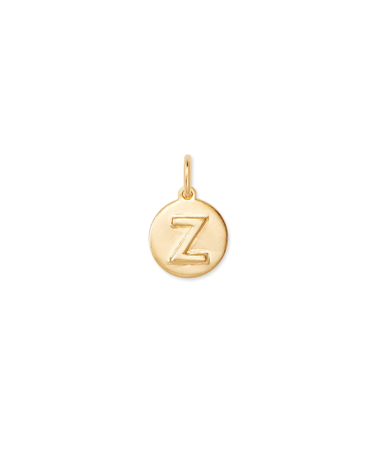Letter Z Coin Charm in 18k Gold Vermeil