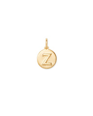 Letter Z Coin Charm in 18k Gold Vermeil