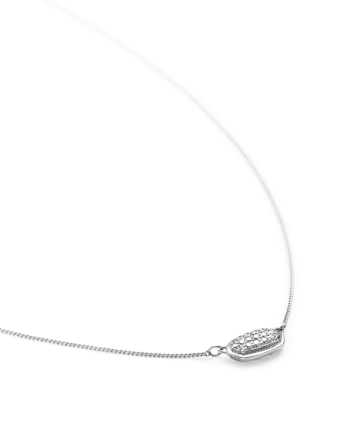 0.14 ct Lisa Pendant Necklace in Pave Diamond and 14k White Gold