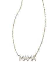 Mama Sterling Silver Sparkle Pendant Necklace in White Topaz