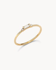 Maria 14k Yellow Gold Band Ring in White Diamond
