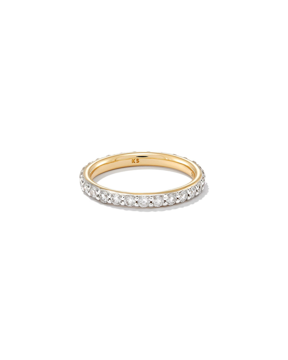 1 ct Marilyn 14k Yellow Gold Full Eternity Band Ring in White Diamond
