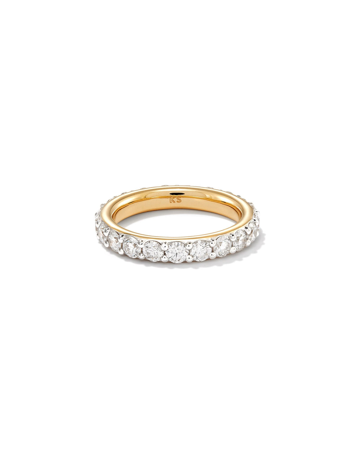 2 ct Marilyn 14k Yellow Gold Full Eternity Band Ring in White Diamond