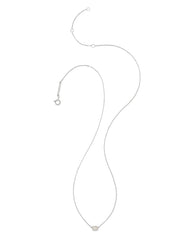 0.11 ct Marisa 14k White Gold Oval Solitaire Pendant Necklace in White Diamond