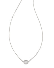 0.11 ct Marisa 14k White Gold Oval Solitaire Pendant Necklace in White Diamond