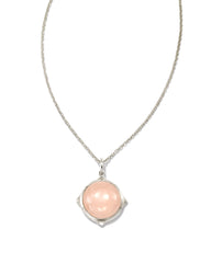 Matilda Sterling Silver Stone Charm Necklace in Rose Quartz