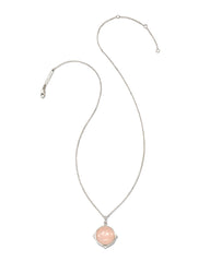 Matilda Sterling Silver Stone Charm Necklace in Rose Quartz