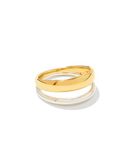 Meg Double Band Ring in Mixed Metal