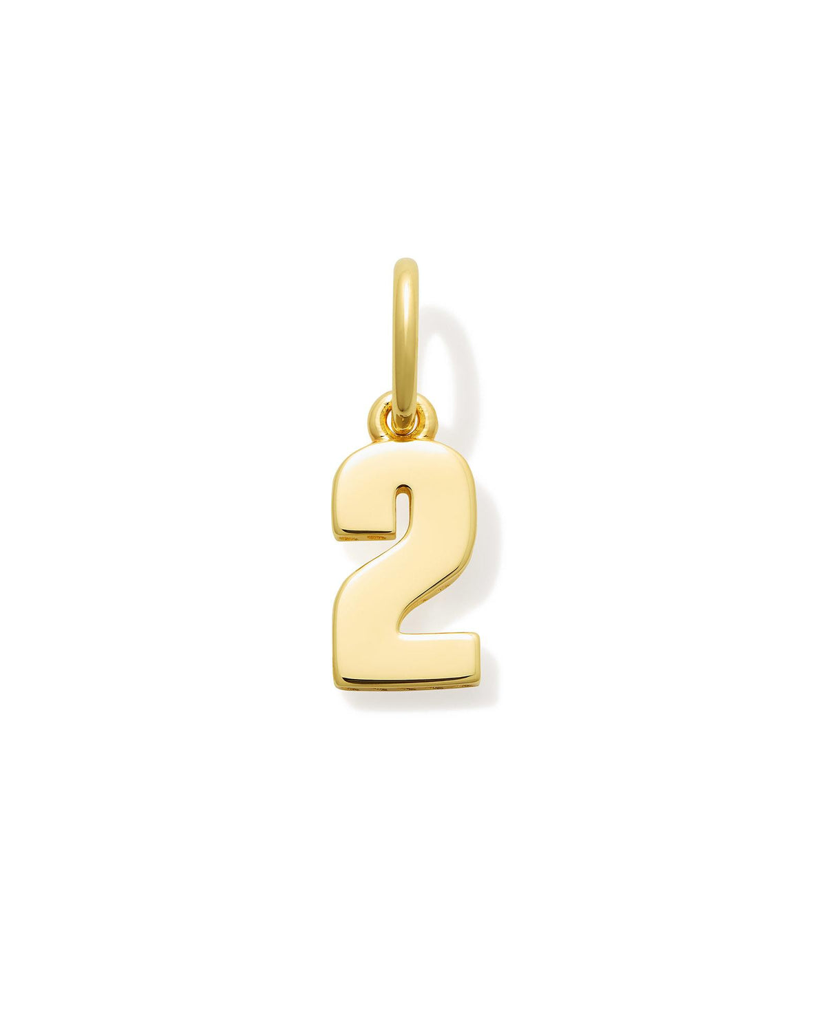 Metal Number 2 Charm in 18k Gold Vermeil