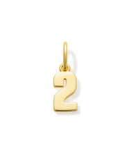 Metal Number 2 Charm in 18k Gold Vermeil