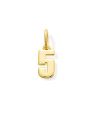 Metal Number 5 Charm in 18k Gold Vermeil