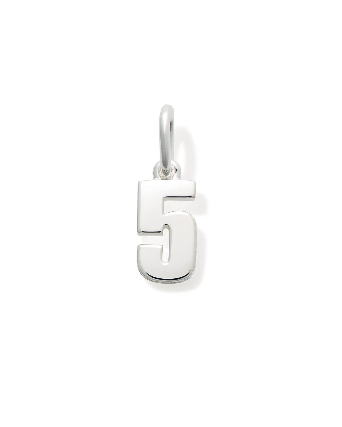 Metal Number 5 Charm in Sterling Silver