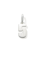 Metal Number 5 Charm in Sterling Silver