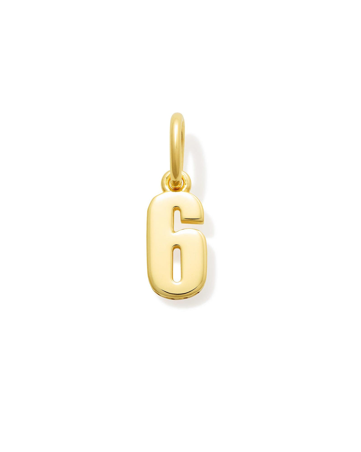 Metal Number 6 Charm in 18k Gold Vermeil