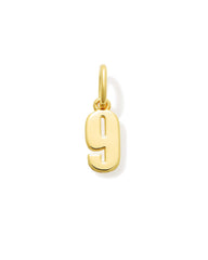 Metal Number 9 Charm in 18k Gold Vermeil