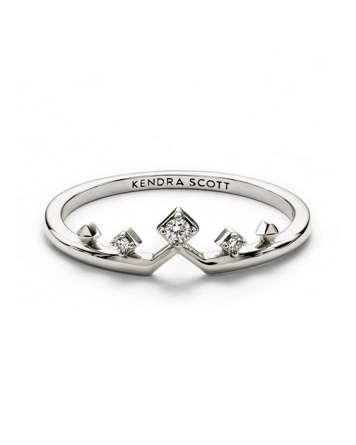 Michelle 14k White Gold Band Ring in White Diamond