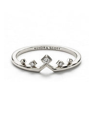 Michelle 14k White Gold Band Ring in White Diamond