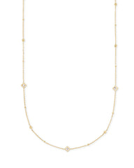Michelle 14k Yellow Gold Strand Necklace in White Diamond