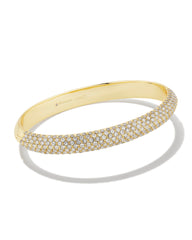 Mikki Gold Pave Bangle Bracelet in White CZ