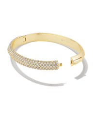 Mikki Gold Pave Bangle Bracelet in White CZ