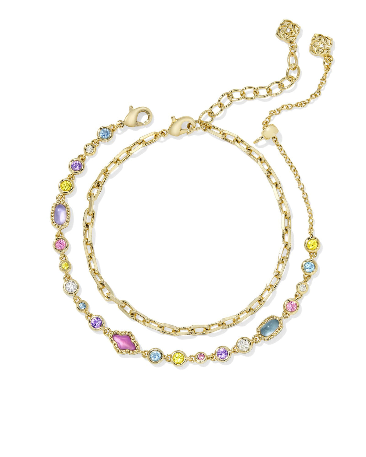 Mini Elisa and Abbie Gold Set of 2 Delicate Chain Bracelets