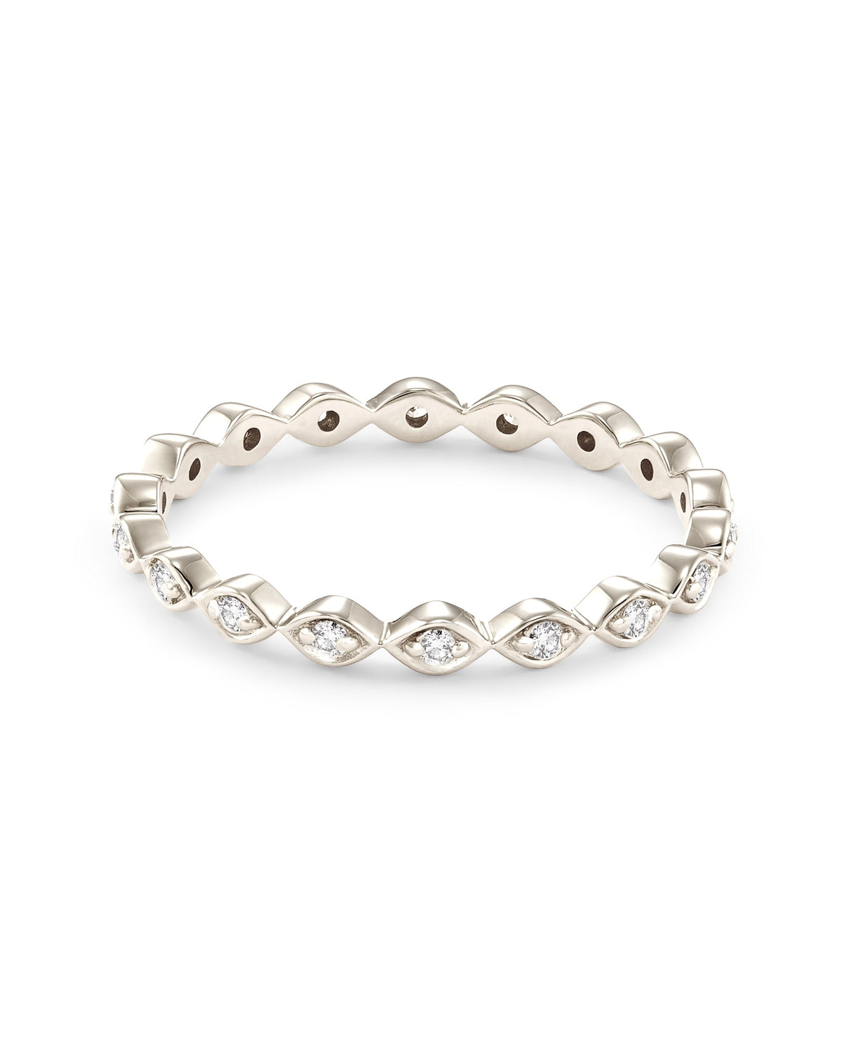 0.15 ct Nicolette 14k White Gold Band Ring in White Diamond