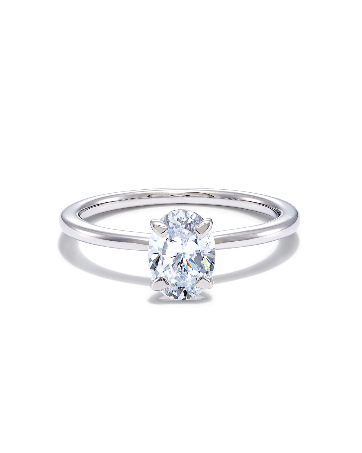 0.5 ct Oval Solitaire Engagement Ring in 14k White Gold