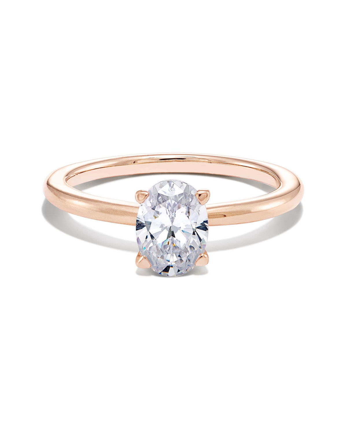 0.5 ct Oval Solitaire Engagement Ring in 14k Rose Gold