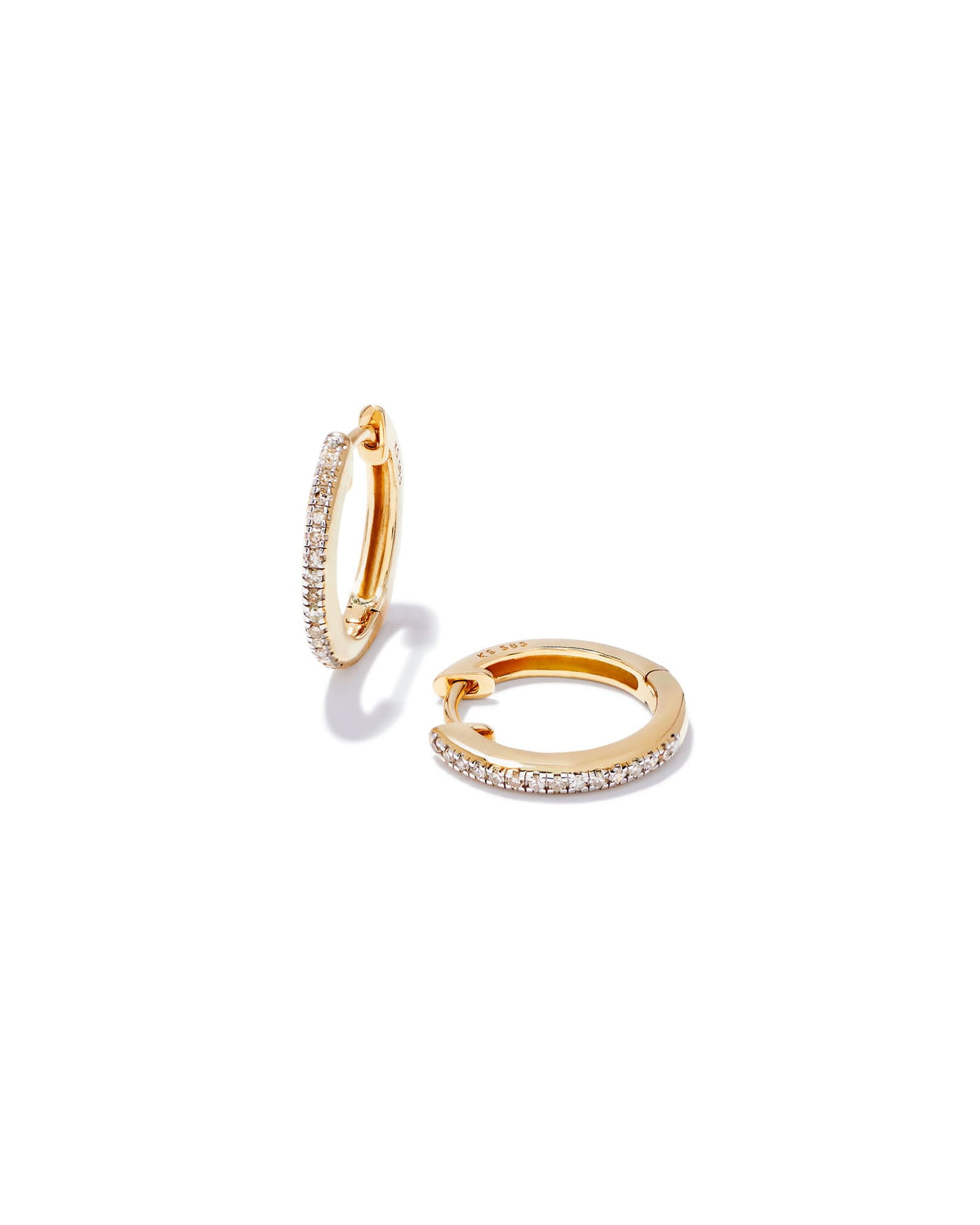 0.15 ct Penelope 16mm Hoop Earrings in 14k Yellow Gold