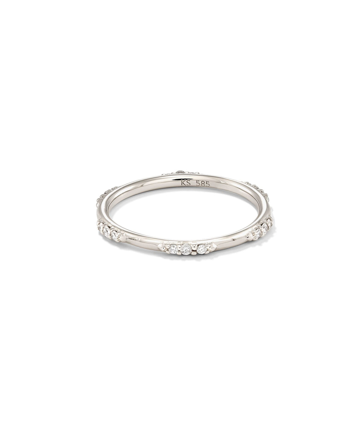 0.19 ct Posey 14k White Gold Band Ring in White Diamonds