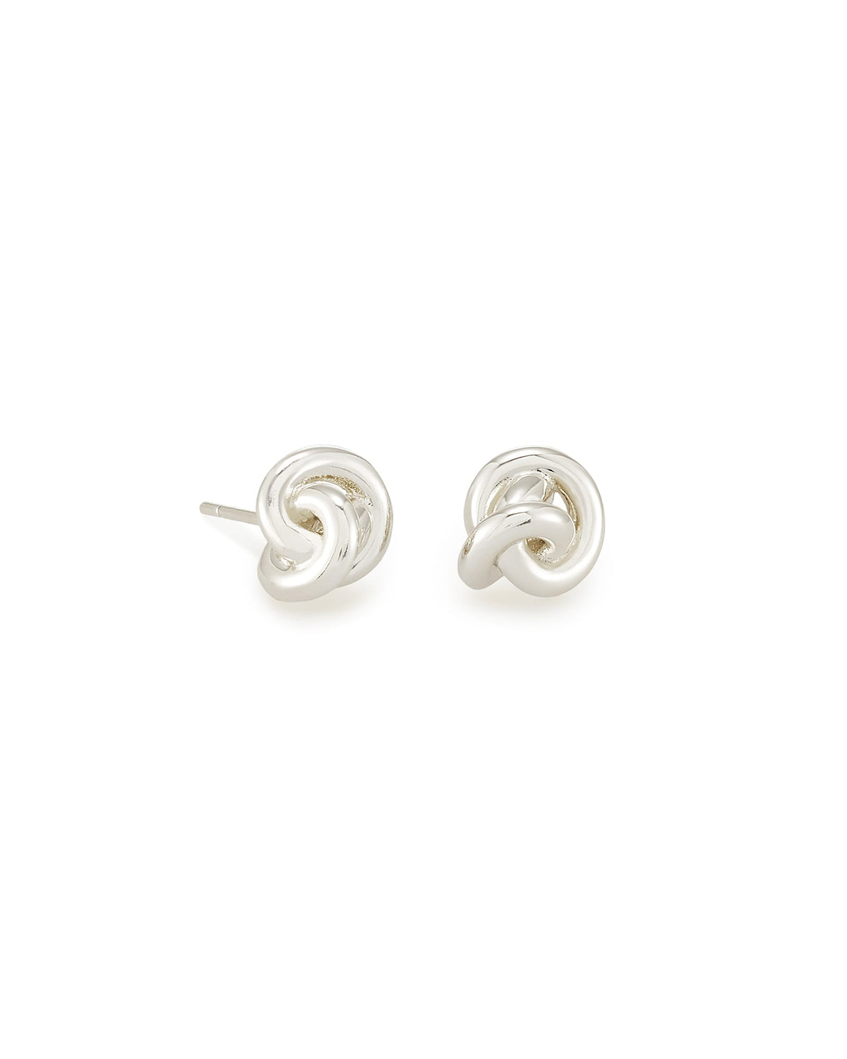 Presleigh Love Knot Stud Earrings in Bright Silver