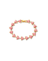 Robby Vintage Gold Link and Chain Bracelet in Blush Pink Quartzite