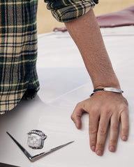 Robert Oxidized Sterling Silver Corded Bracelet in Black