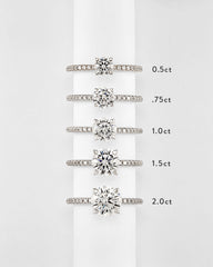 1.5 ct Round Solitaire Engagement Ring with Pave Diamonds in 14k Yellow Gold