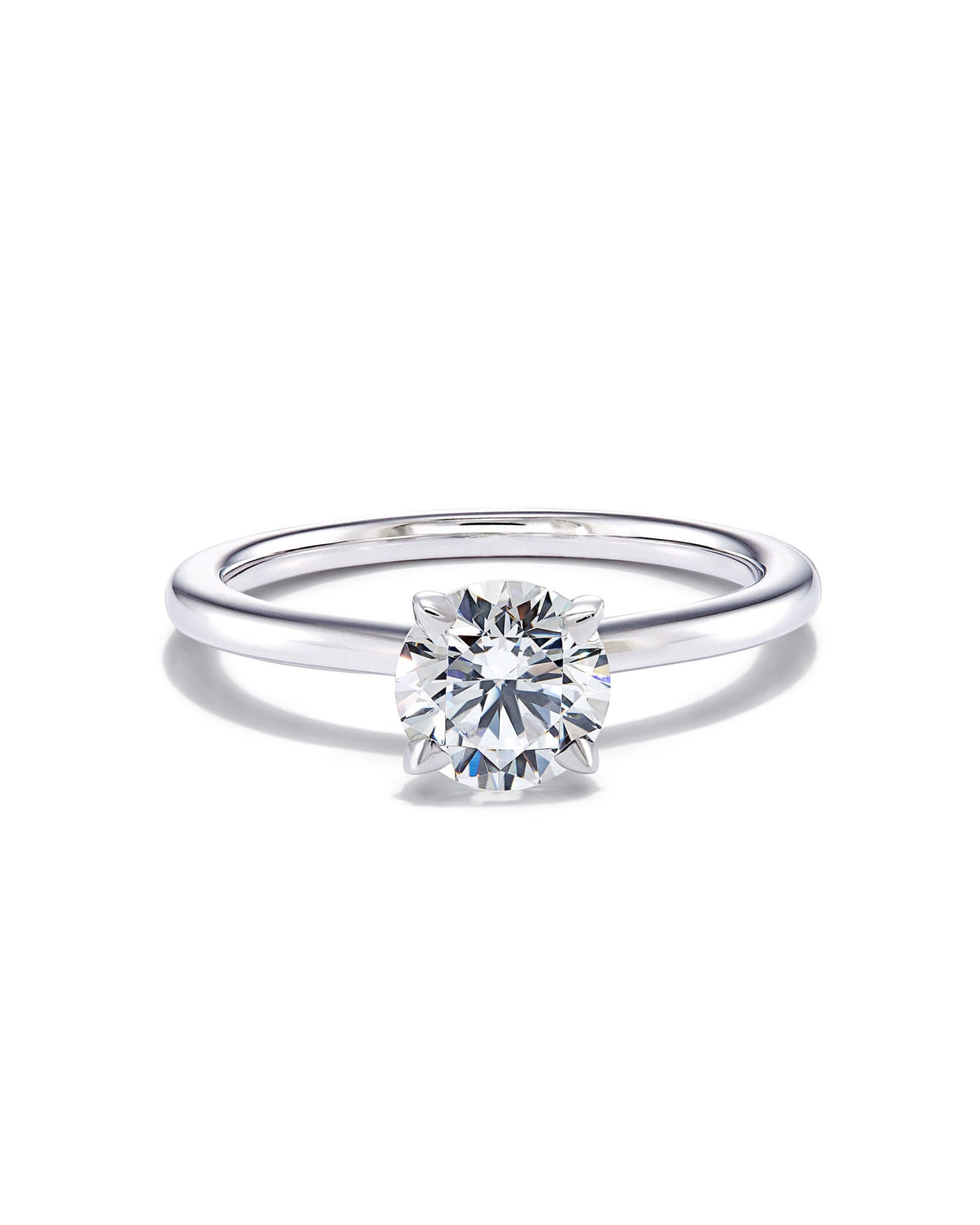 0.75 ct Round Solitaire Engagement Ring in 14k White Gold