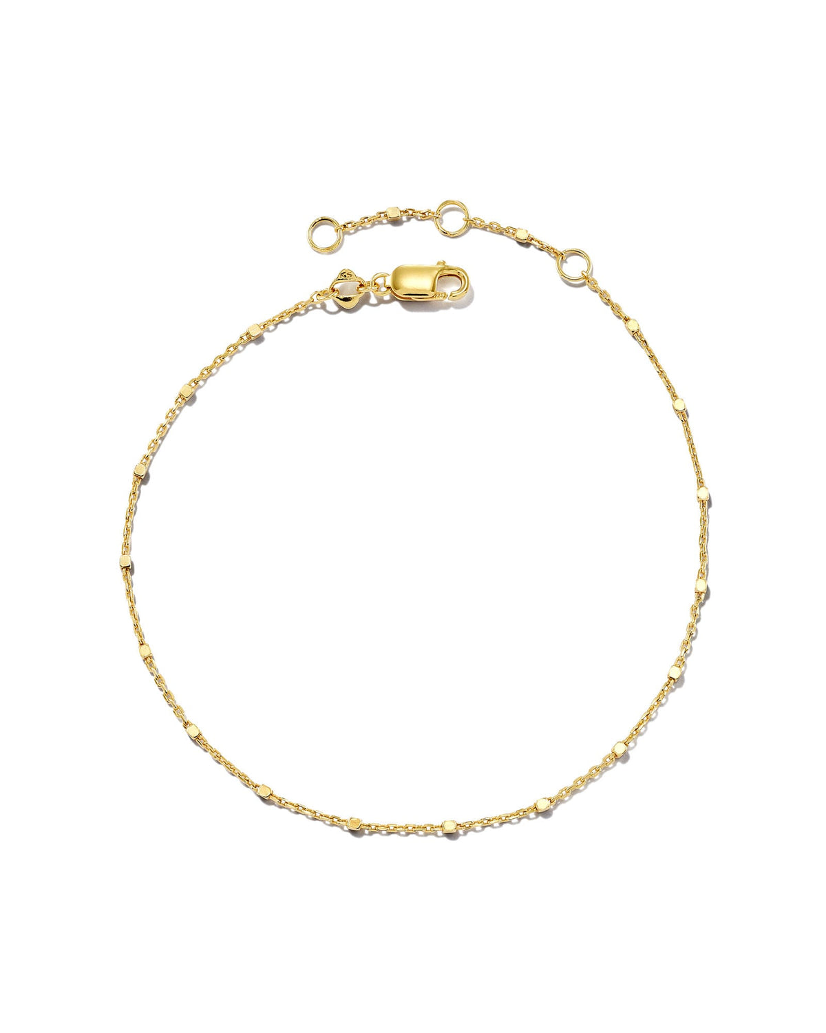 Single Satellite Chain Bracelet in Sterling Silver & 18k Yellow Gold Vermeil