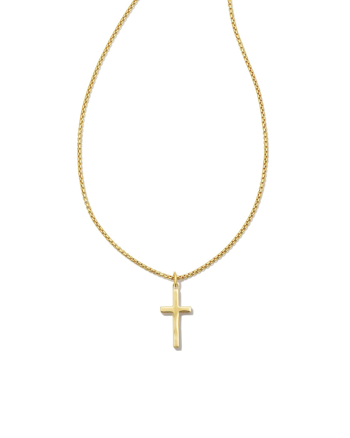 Small Cross Charm Necklace in 18k Gold Vermeil