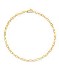 Small Paperclip Chain Anklet in 18k Gold Vermeil