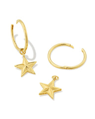 Small Star Huggie Earrings in 18k Gold Vermeil