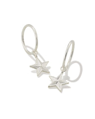 Small Star Huggie Earrings in Sterling Silver